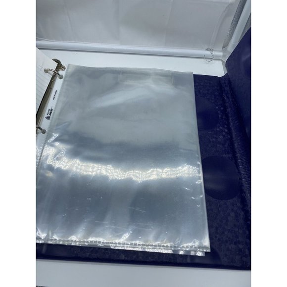 Mead Trapper Keeper 3 Ring Portfolio Notebook Blue Designer Hook Loop Closer - Picture 8 of 9